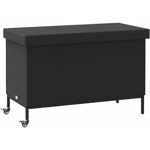 VidaXL Vrtna &amp;scaron;katla za shranjevanje s kolesi črna 110x55x73 cm Slike