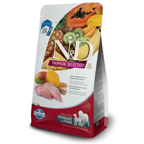 N&d tropical selection hrana za odrasle pse piletina, spelta, ovas i tropsko voće medium&maxi 10kg Slike