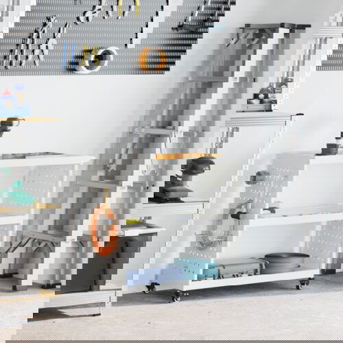 vidaXL Vozik za orodje Bela 75 x 35 x 73 cm Jeklo s prašnim premazom Cene