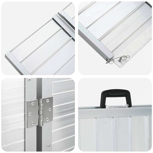  Ramp za invalidska kolica Srebrno 122 x 73 5 x 11 cm Aluminij Slike