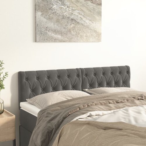 vidaXL Posteljno vzglavje 2 kosa temno sivo 72x7x78/88 cm žamet Cene
