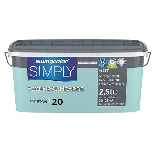 SWINGCOLOR Boja za zid Simply (Plava - br. 20, Mat, 2,5 l) Cijene