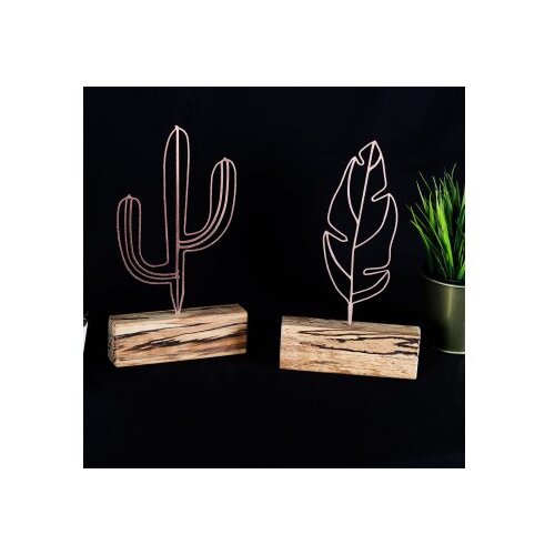 WALLXPERT stona dekoracija cactus feather mini set bronze Cene