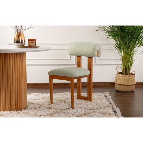 Hanah home stolica natura - oak, mint green mintoak chair set (2 pieces) Slike