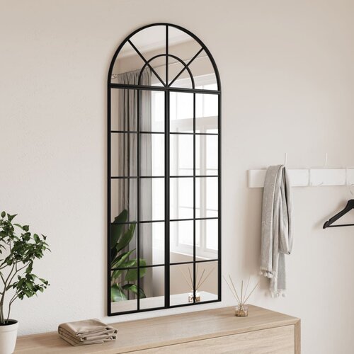 vidaXL Zidno ogledalo crno 60x130 cm lučno željezno Cijene