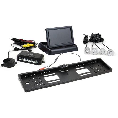Amio TFT02 4,3&amp;quot; set parking senzora s kamerom HD-402-LED &amp;ndash; 4 srebrna senzora Slike