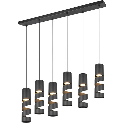 Trio Leuchten Moderne hanglamp zwart 6-lichts - Stream Slike