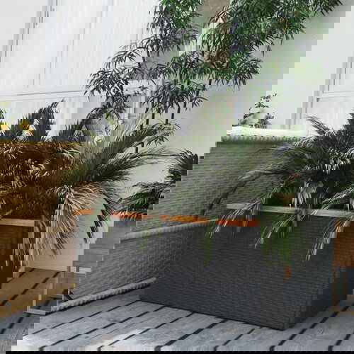  Sadilica crna 80 x 40 x 40 cm od poliratana Slike