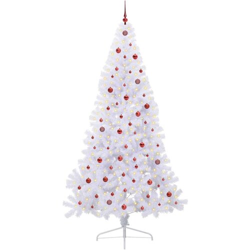  Umjetno božićno drvce s stalakom Bijelo 240 cm PVC i čelik Slike