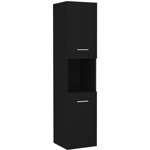Maison Chic Kopalniška omarica - Kopalniški kabinet črna 30x30x130 cm iverna plošča, (21794990) Cene