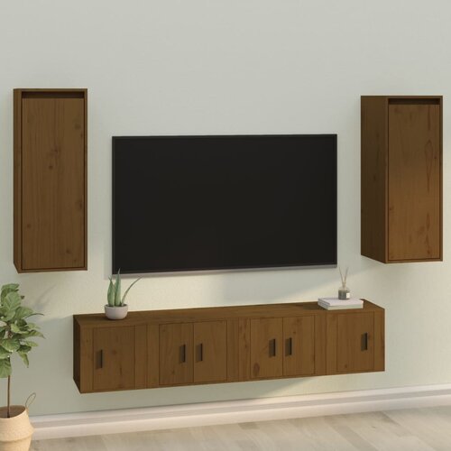  Zidni ormarići 2 kom boja meda 30x30x80 cm od masivne borovine Slike