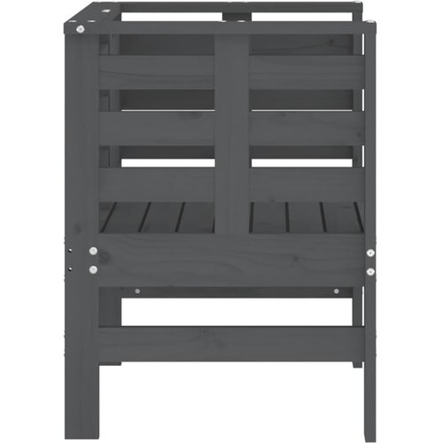  Vrtne stolice 2 kom sive 61,5 x 53 x 71 cm od masivne borovine Slike