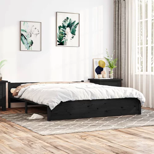  za krevet od masivnog drva crni 160 x 200 cm