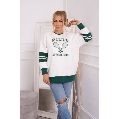 Kesi Malibu insulated sweatshirt ecru + dark green Slike
