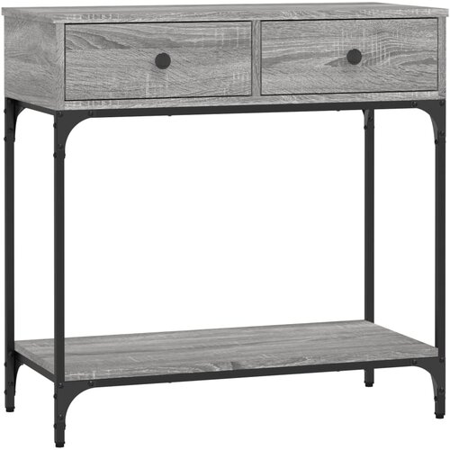 Maison Chic konzolna miza - miza ob steni siva sonoma 75x34,5x75 cm inženirski les, (21786536) Cene
