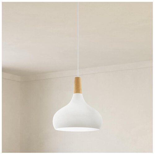 Eglo 901178-Luster na sajli SABINAR 1xE27/60W/230V pr.28cm bela- Cene