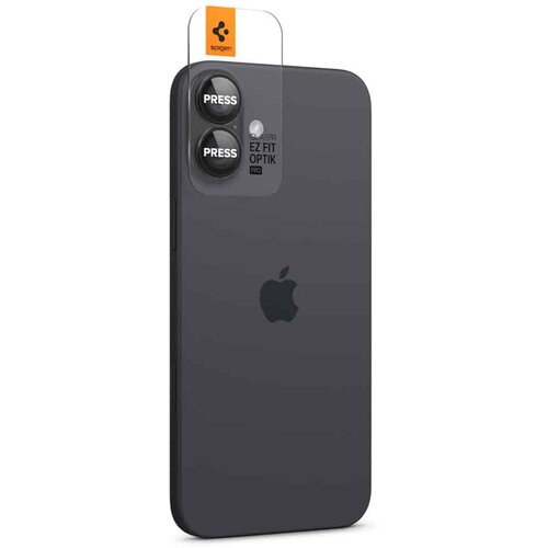Spigen Glass tR EZ Fit Optik Pro staklo za kameru 2 kom AGL07921 za iPhone 16 / 16 Plus - crno Slike