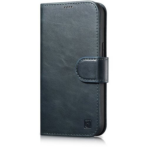 ICARER 2v1 usnjena preklopna torbica za iPhone 14 Pro Anti-RFID Oil Wax Wallet Case modra, (21522192) Cene