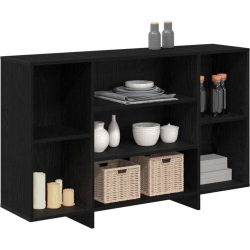 VidaXL s policom Crni hrast 120 x 30 x 75 cm Konstruirano drvo Slike