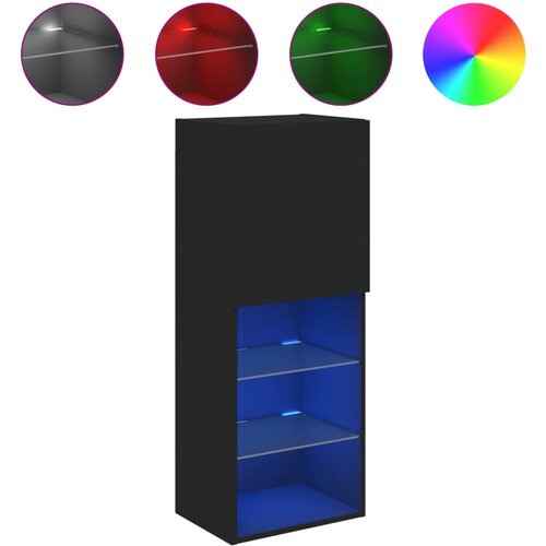 Maison Chic TV omarica - TV stojalo - Televizijska omarica z LED lučmi črna 40,5x30x102 cm, (21701948) Cene
