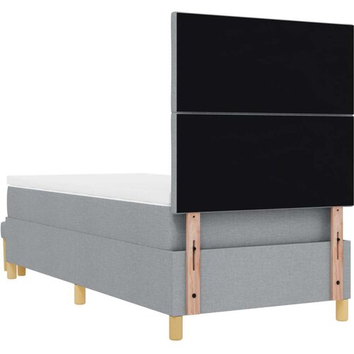 VidaXL vzmetnica z okvirjem in klopjo svetlo siva 90x190 cm tkanina Slike
