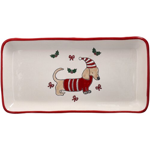 Tognana Tanjir New Milk&C Merry Doxie, Pravougaoni, 26 cm, Belo-crveni Cene
