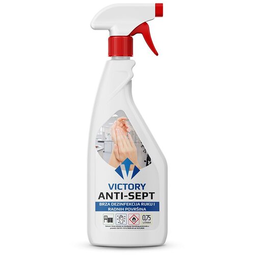 Sredstvo Antisept Victory 2u1 za dezinfekciju ruku i površina 750ml sa pumpicom Cene
