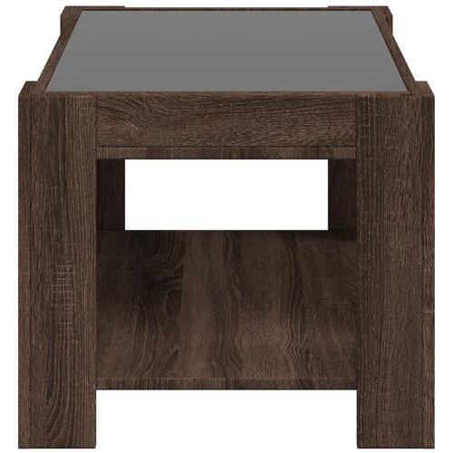  Stolić za kavu LED smeđa boja hrasta 73x53x45 cm drveni Slike
