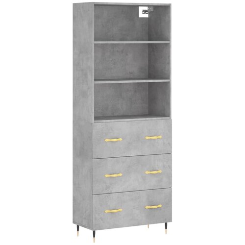 Maison Chic Visoka Komoda - Predalnik betonsko siva 69,5x34x180 cm inženirski les, (21721587) Slike