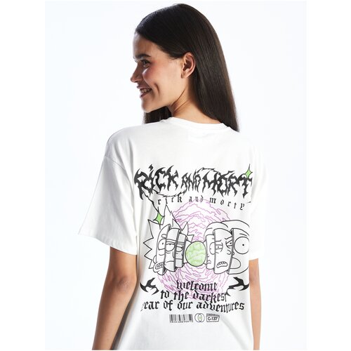 LC Waikiki Women's Crew Neck Rick and Morty Printed Short Sleeve T-Shirt Slike