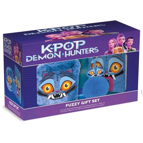 KPop Demon Hunters Poklon set Derpy - &amp;scaron;alica 440 ml s pli&amp;scaron;anom navlakom, privjesak i bilježnica A6 Slike