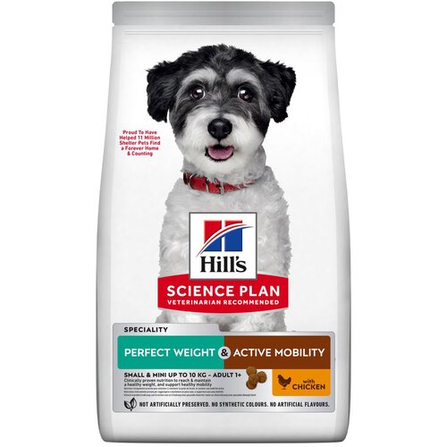 Hill&amp;rsquo;s Science Plan Adult Perfect Weight &amp;amp; Active Mobility Small &amp;amp; Mini s piletinom - 1,5 kg Slike