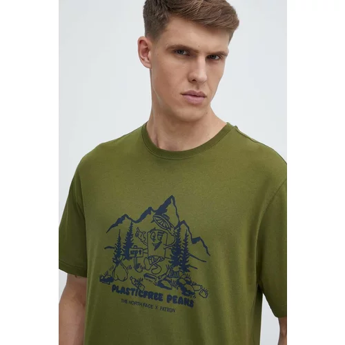 The North Face Bombažna kratka majica moška, zelena barva, NF0A87DXPIB1