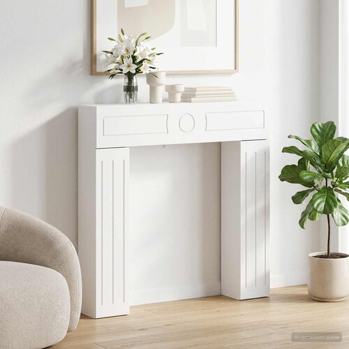  Okvir za kamin Bijela 102 x 18 x 100,5 cm Konstruirano drvo Slike