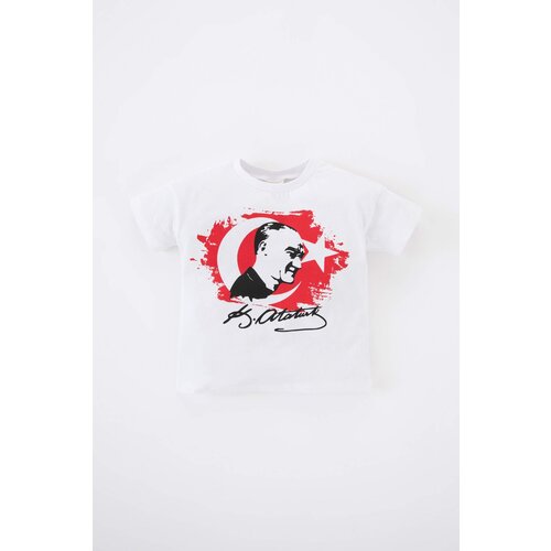 Defacto Baby Boy Crew Neck Atat&amp;uuml;rk Printed Short Sleeved T-Shirt Slike