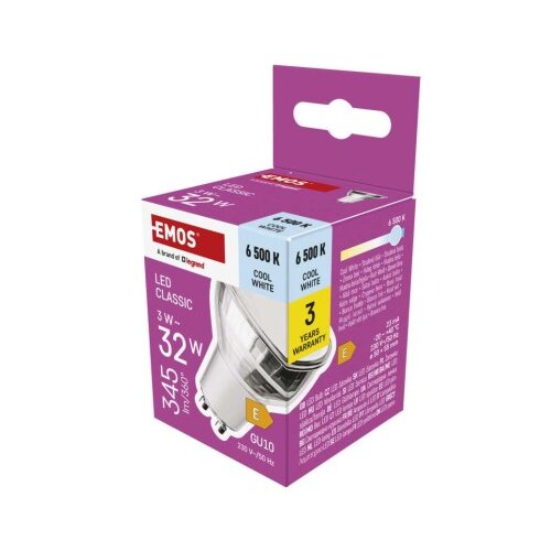  LED žarnica Classic MR16 srebro/ GU10 / 3 W (32 W) / 345 lm / Hladna bela Cene