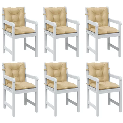 vidaXL Jastuci za stolice 6 kom prošarano bež 100x50x7 cm tkanina