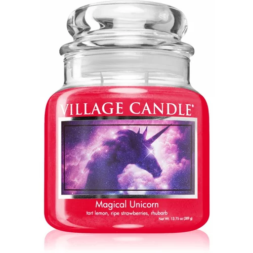 Village Candle Magical Unicorn dišeča sveča (Glass Lid) 389 g