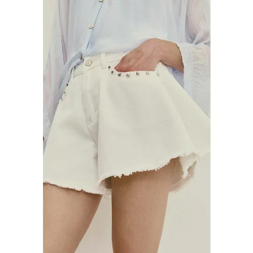 Answear Lab Traper kratke hlače za žene, boja: bijela, bez uzorka, visoki struk