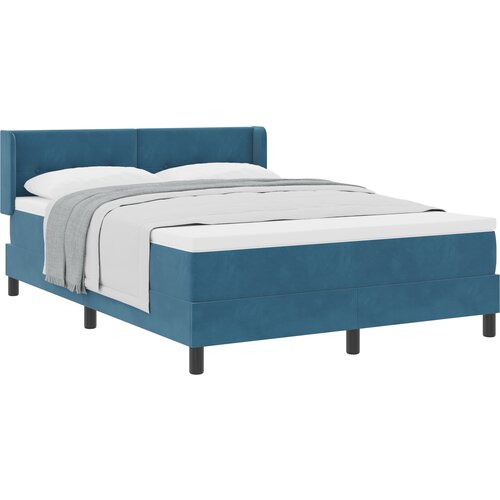 VidaXL Box Spring postelja z vzmetnico temno modra 140x200 cm žamet, (22050518) Slike