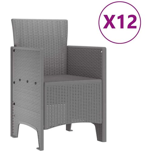  Vrtni set za objed 13 pcs Svjetlosiva Polt ratan Slike