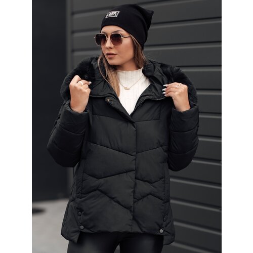 DStreet women's winter jacket FIXMIX quilted with hood black Slike