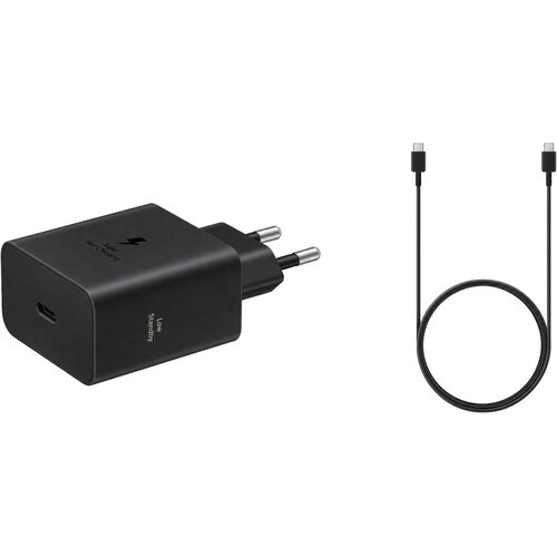 Samsung stenski polnilec z enim USB-C vhodom 60W in priloženim USB-C v USB-C kablom 3A črne barve EP-T6010NBE + EP-DA705BBE (OEM pakiranje) Slike