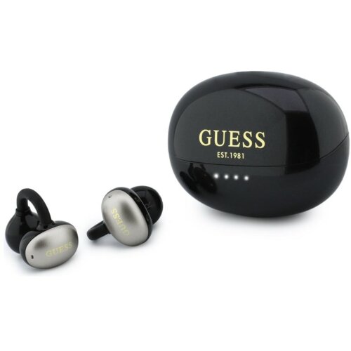 Guess OWS brezžične Bluetooth slu&scaron;alke Metallic Finish Electroplated Parts Classic Logo - črne - GUTWSOL3MEGK Cene