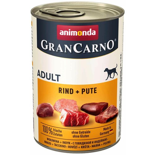 animonda GranCarno Adult govedina i ćuretina, mokra hrana za odrasle pse 400g Slike