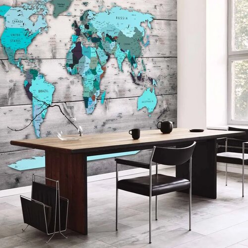  Foto tapeta - World Map: Blue Continents 300x210 Vodootporna Cene
