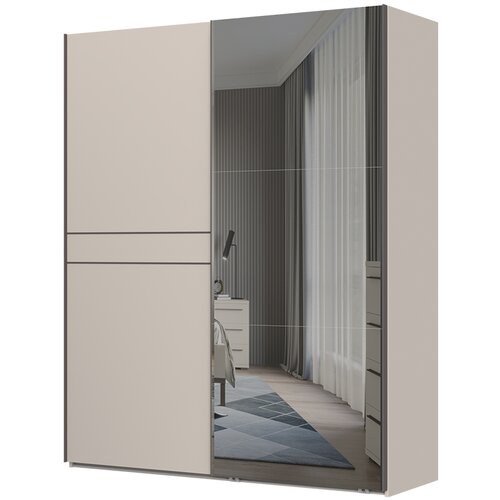Jela Jagodina klizni plakar sa ogledalom PK181-OG/OP - Kolekcija Opera - Kašmir mat lak/Kašmir mat lak - 182x224x61cm Slike
