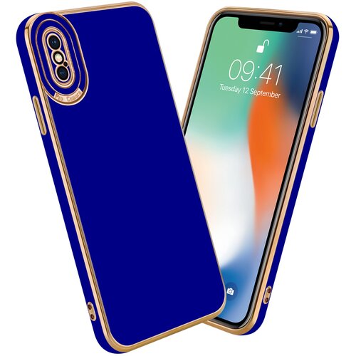 Cadorabo Ohišje, združljiv z Apple v sijajnem modrem - Rose Gold - Zaščitni pokrov iz fleksibilnega silikona TPU in z zaščito pred kamero, (20593033) Cene