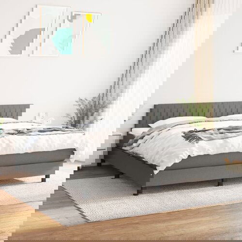 The Living Store Box spring postelja z vzmetnico temno siva 180x200 cm blago - Box Spring Postelja, (21516026) Slike