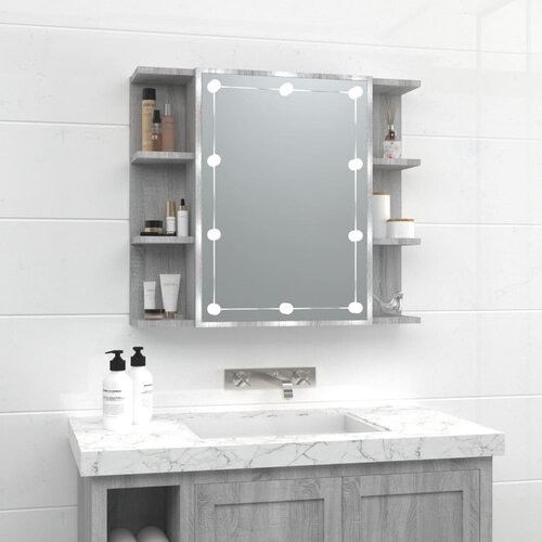 vidaXL Ormarić s ogledalom LED boja hrasta sonome 70 x 16,5 x 60 cm Cijene